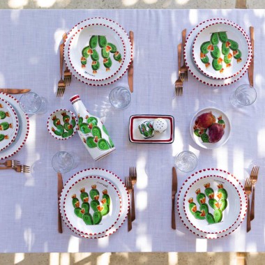 Piatto Tondo Fichi d'India PTFC ceramiche de simone mise en place Piatto Tondo Fichi d'India PTFC ceramiche de simone mise en place